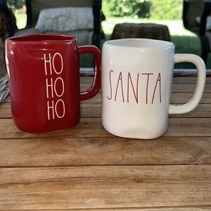 Rae Dunn Hoho, Santa Mugs Bundle (2)